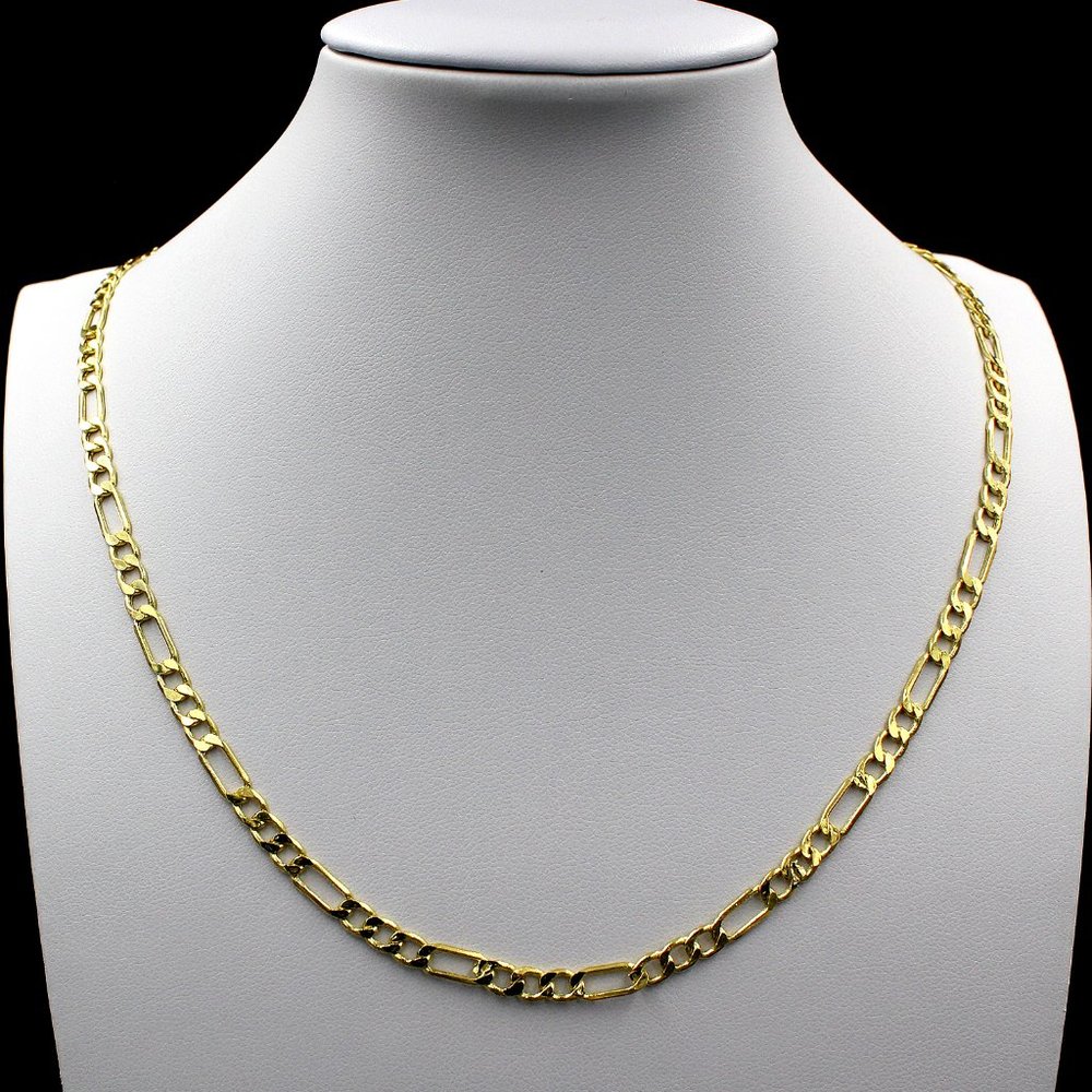 10K Yellow Gold 3.5mm 18" Figaro Link Chain Necklace